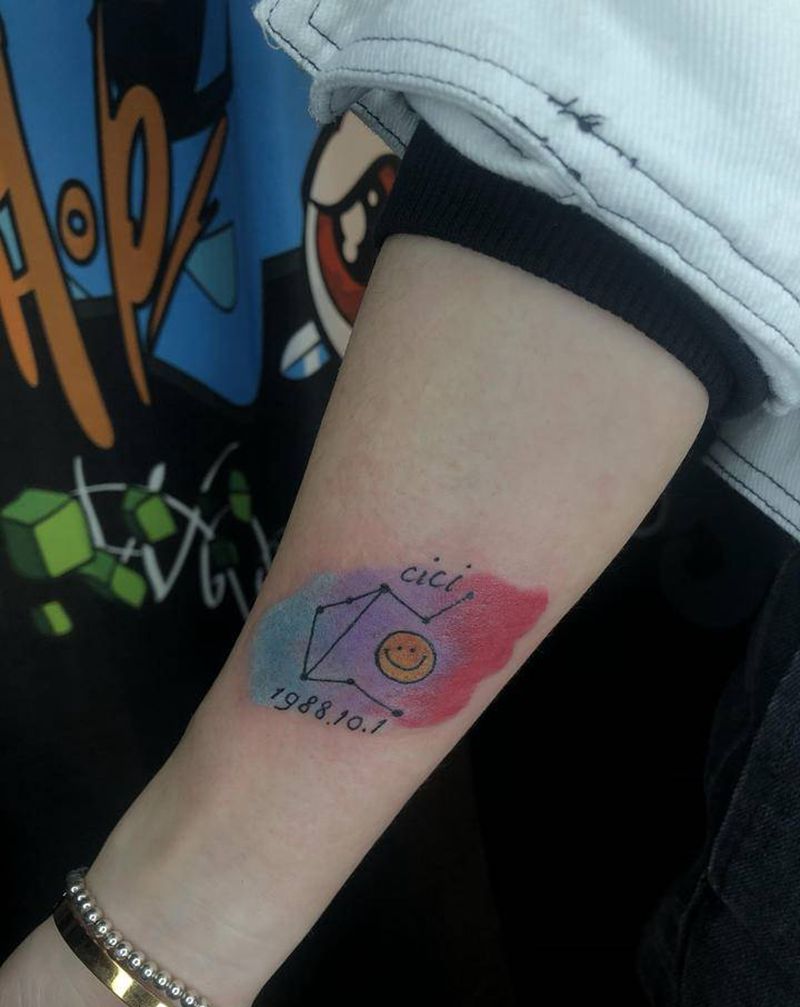 天平座纹身图片_手臂纹身图案