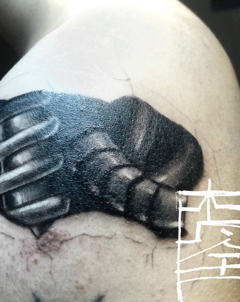 机械装置纹身图片_手部手臂欧美写实纹身图案