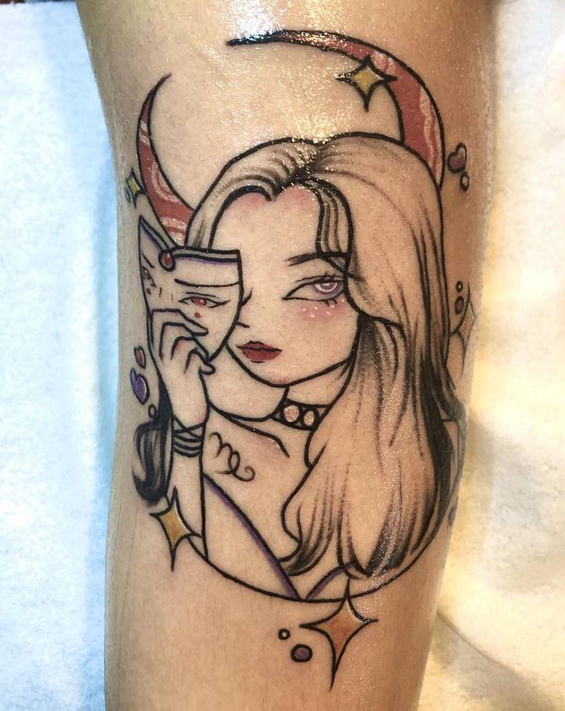 少女系纹身图片_手臂New School纹身图案