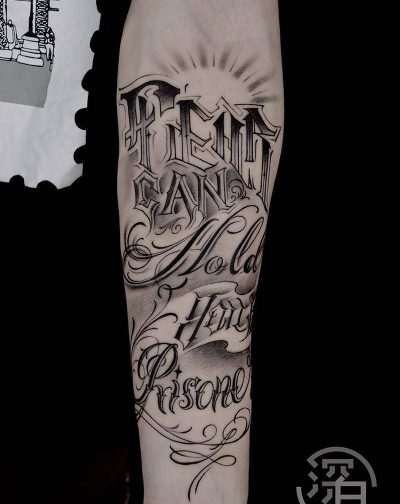 花体字纹身图片_手臂手部花体字花体字纹身图案