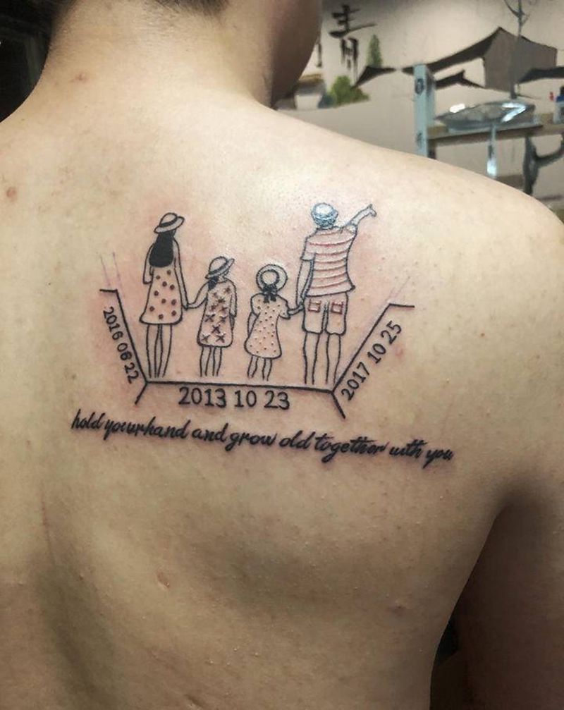 小清新纹身图片_手臂点刺几何纹身图案