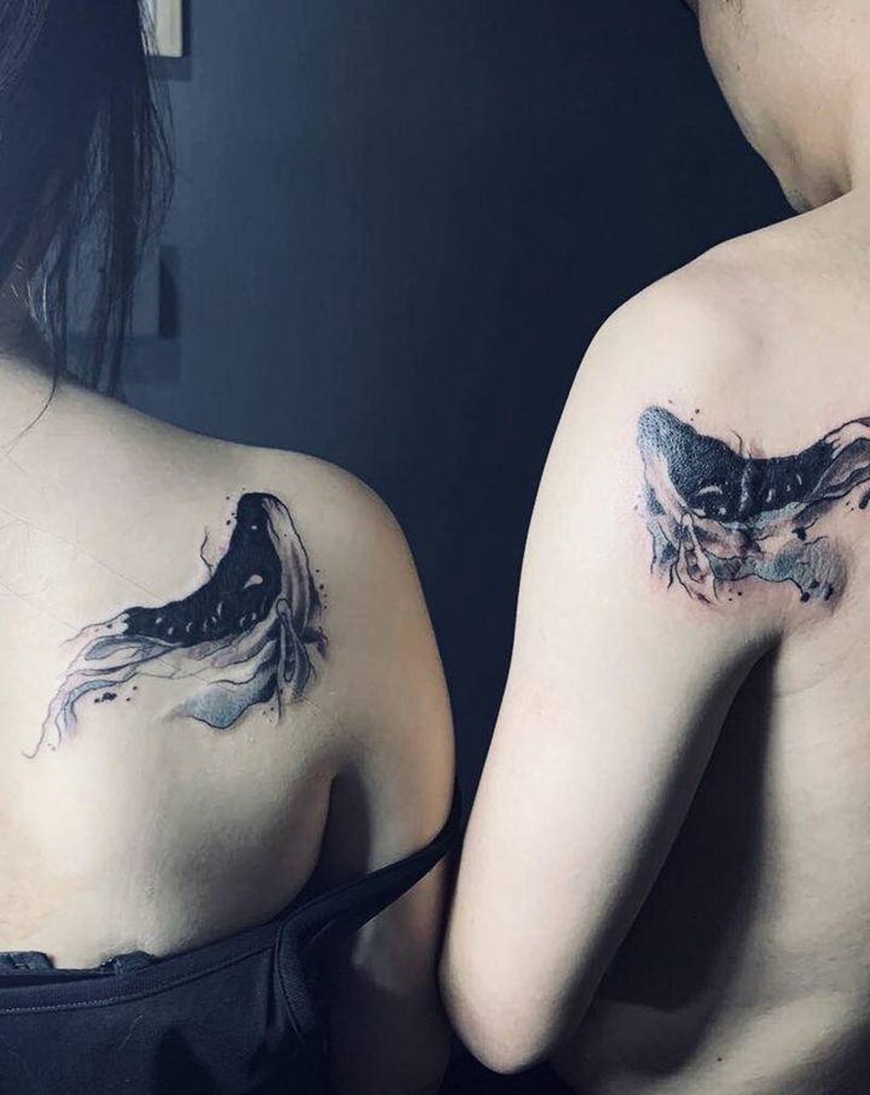 情侣纹身 遮盖纹身图片_水墨纹身图案