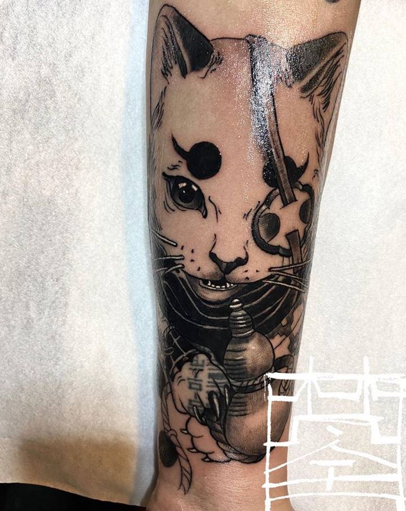 猫纹身图片_手臂纹身图案
