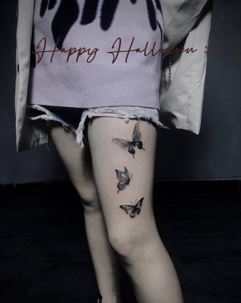 蝴蝶纹身图片_小清新纹身图案