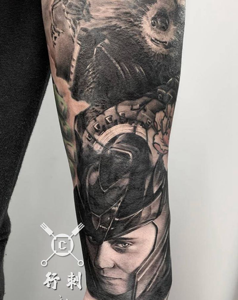 漫威 遮盖作品纹身图片_手臂欧美写实纹身图案