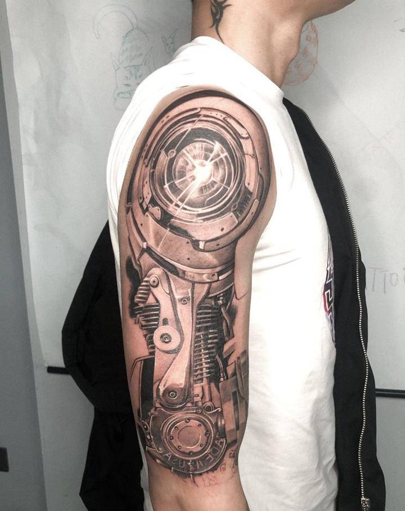 机械臂1/3纹身图片_手臂欧美写实纹身图案