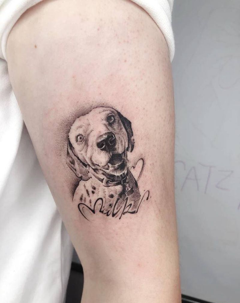 斑点纹身图片_手臂欧美写实纹身图案