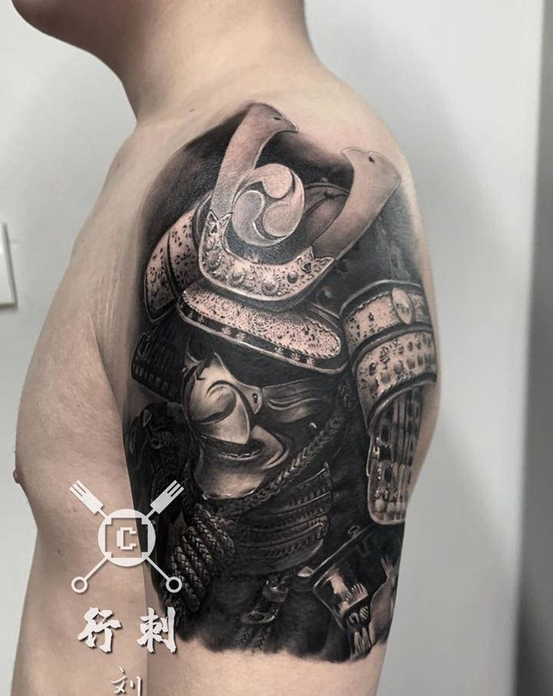 武士 10小时纹身图片_手臂欧美写实纹身图案