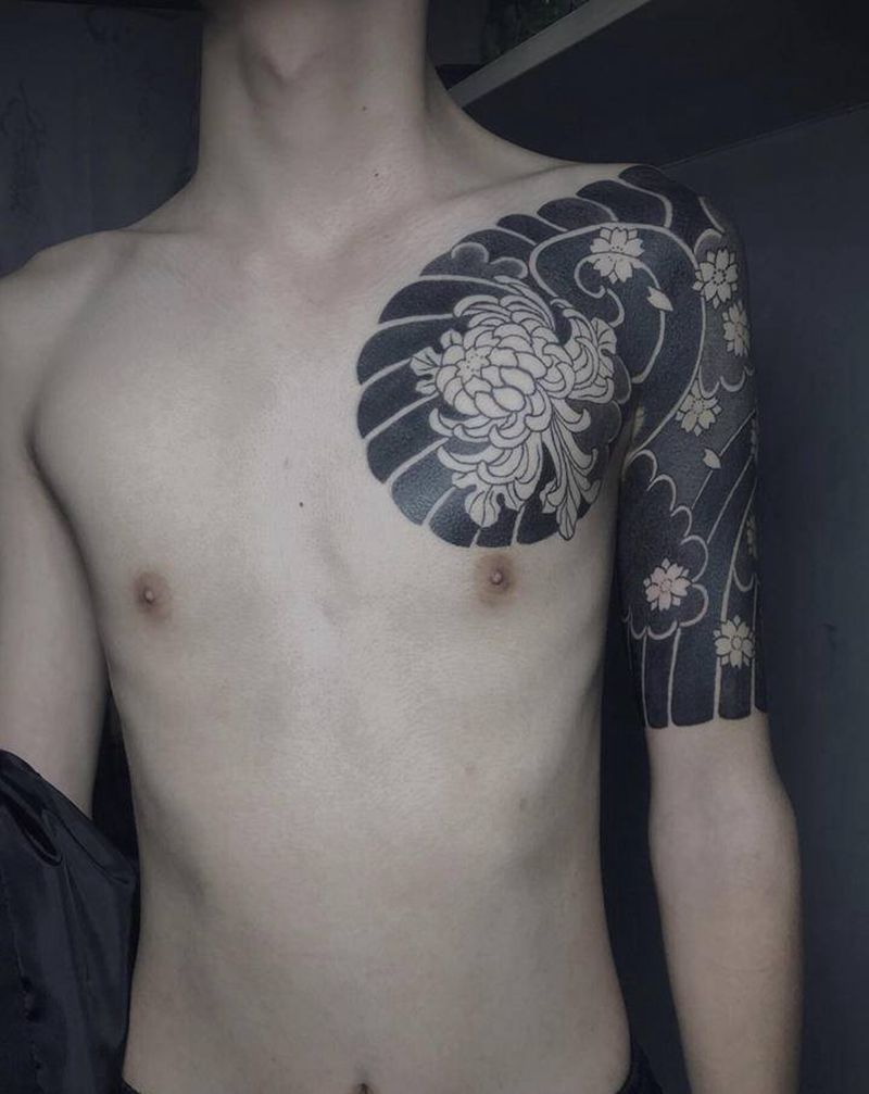 日式半胛纹身图片_老传统纹身图案