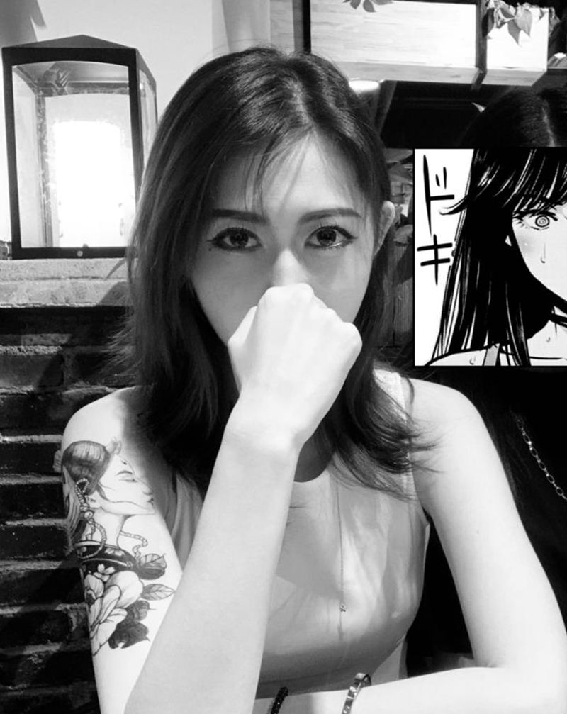 招纹身模特纹身图片_腿部新传统New School纹身图案