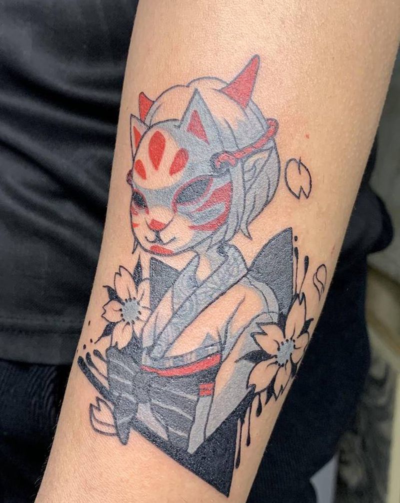 艺妓纹身图片_手臂新传统纹身图案