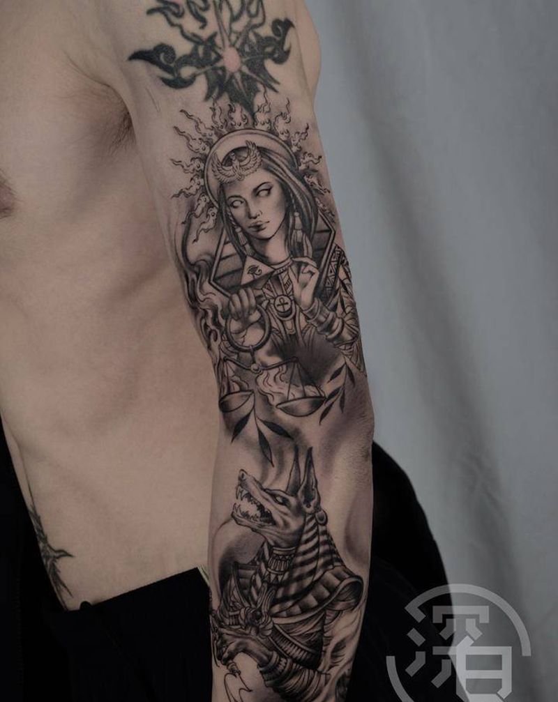 埃及众神纹身图片_手部手臂欧美写实埃及纹身图案