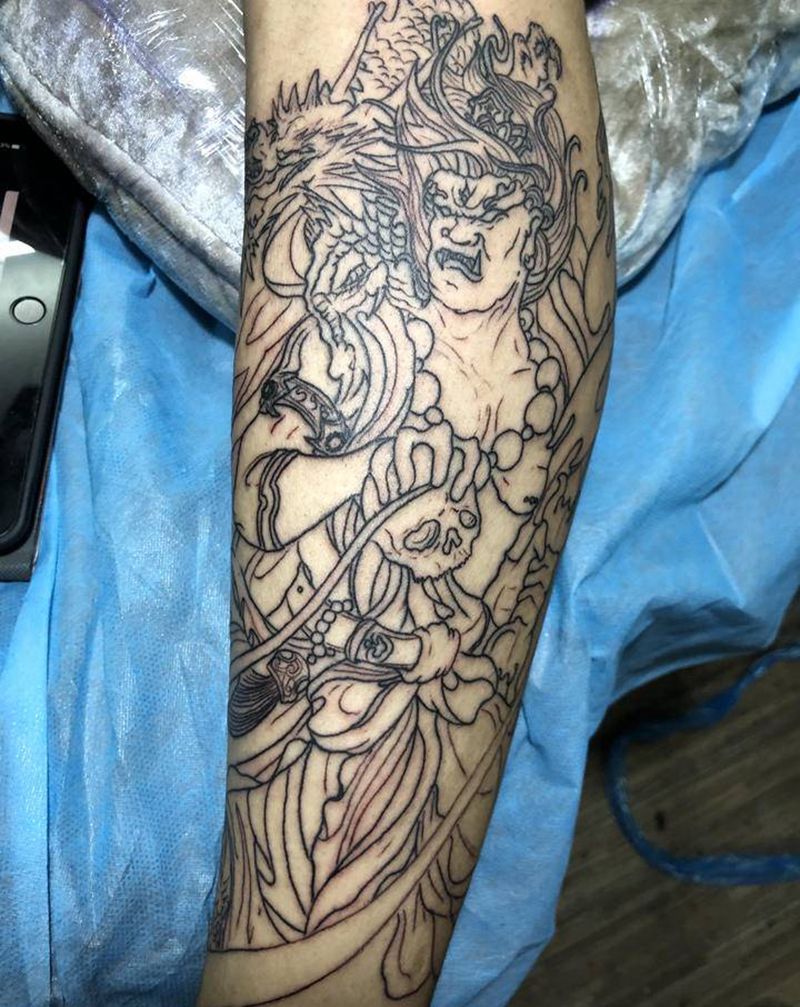 线条。纹身图片_新传统纹身图案