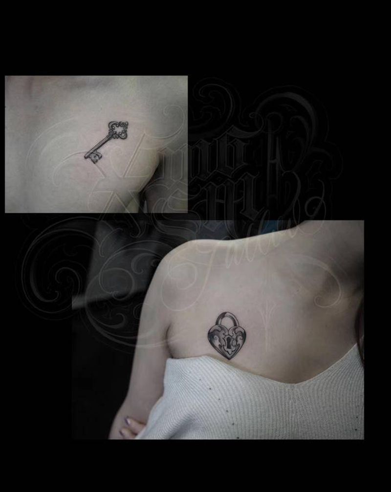 情侣纹身纹身图片_胸部纹身图案