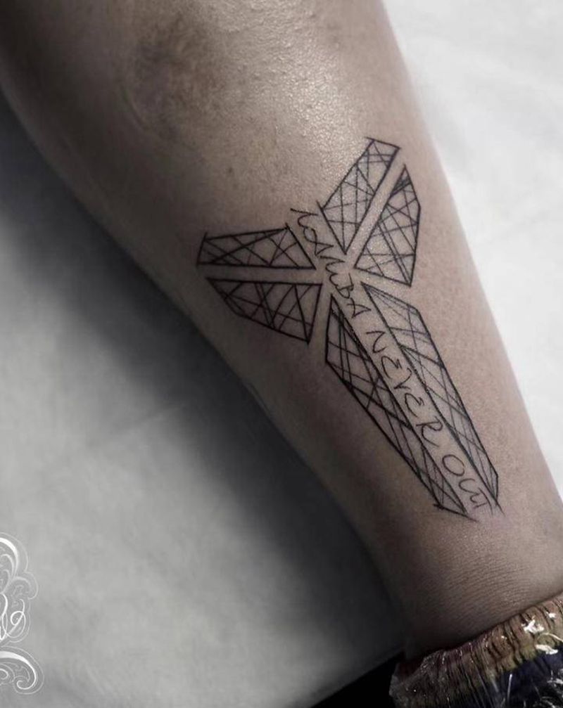 曼巴精神纹身图片_腿部纹身图案