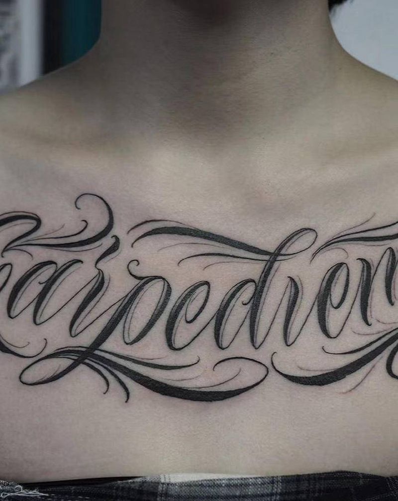 奇卡诺花胸纹身图片_胸部纹身图案