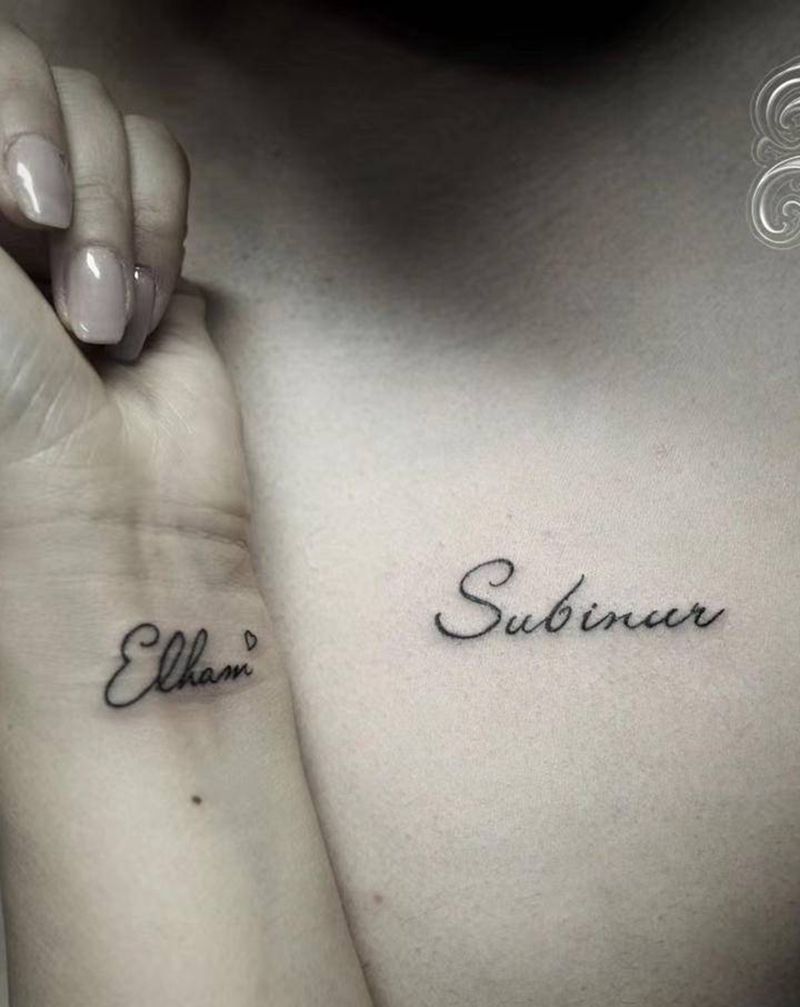 情侣纹身纹身图片_胸部手臂纹身图案