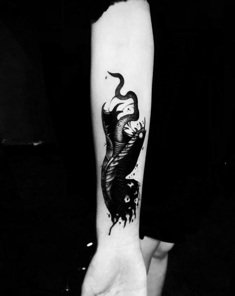 暗黑蛇纹身图片_暗黑纹身图案