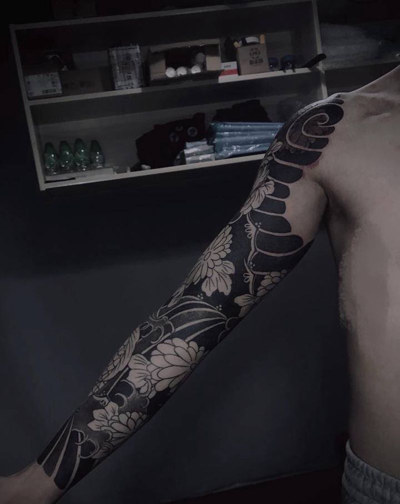 日式老传统花臂纹身图片_老传统纹身图案