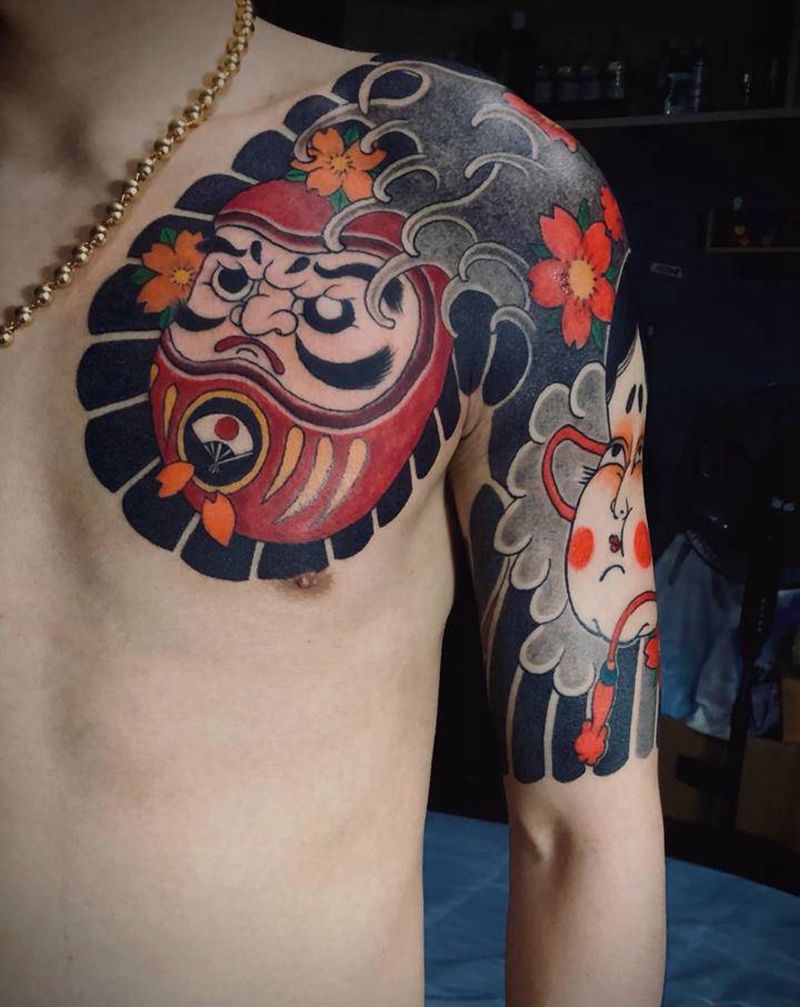 日式半胛纹身图片_老传统纹身图案