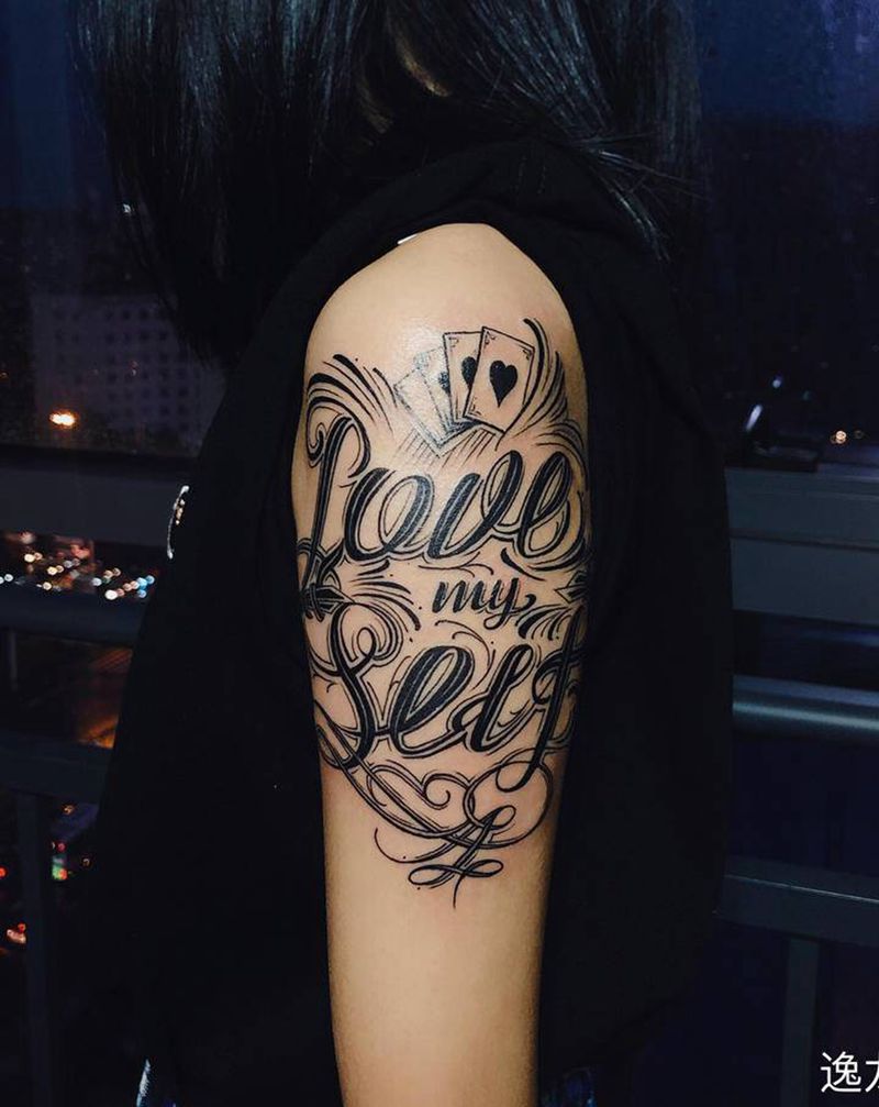 花体字定制纹身图片_手臂花体字纹身图案