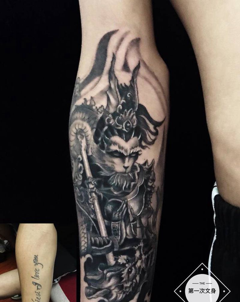 悟空纹身图片_手臂新传统纹身图案