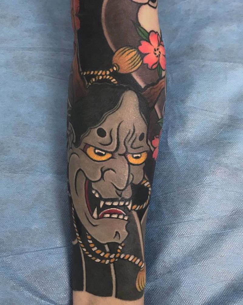 般若纹身图片_手臂老传统纹身图案