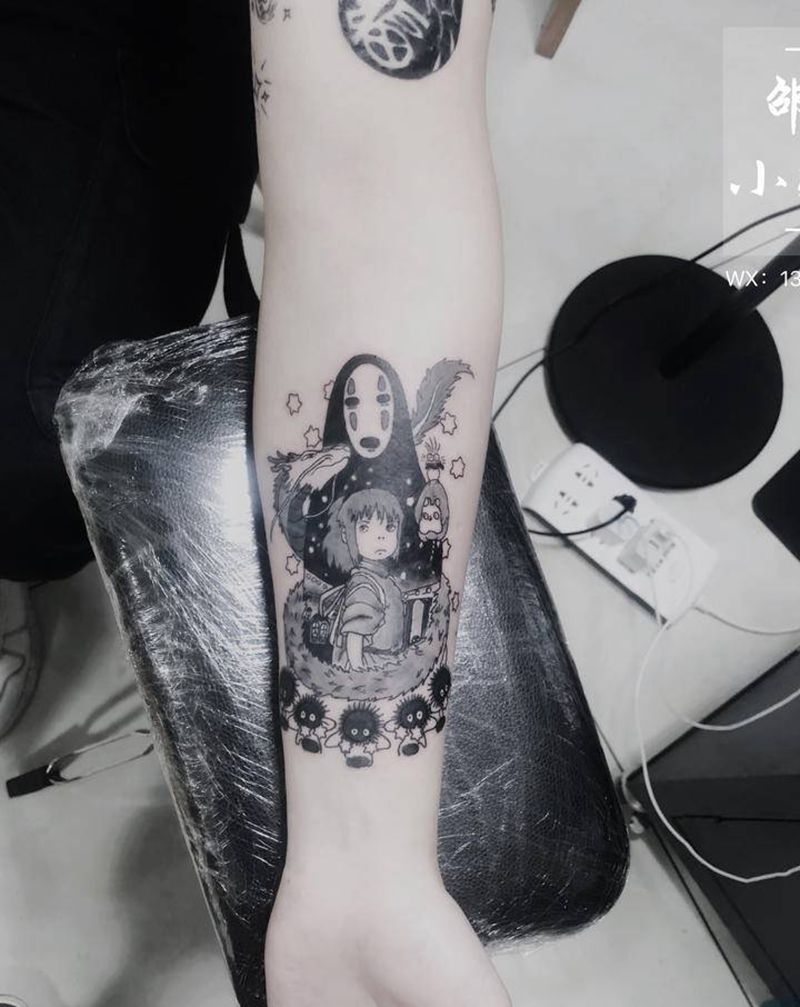 宫崎骏动漫千与千寻纹身图片_手部纹身图案
