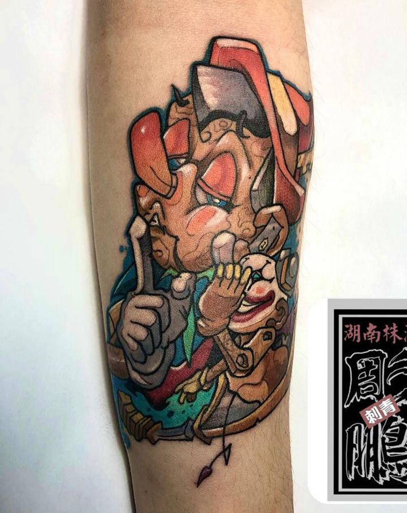皮诺曹纹身图片_手臂New School纹身图案