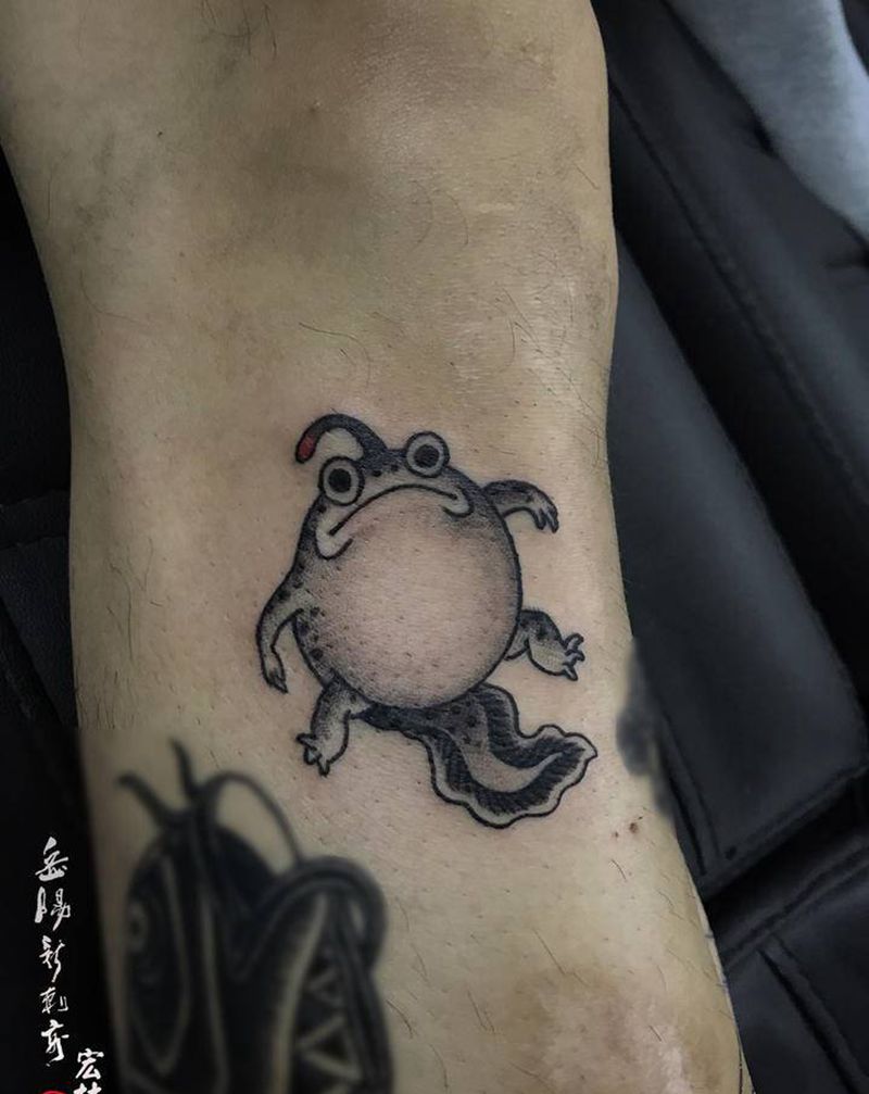 蝌蚪纹身图片_腿部老传统Old School纹身图案