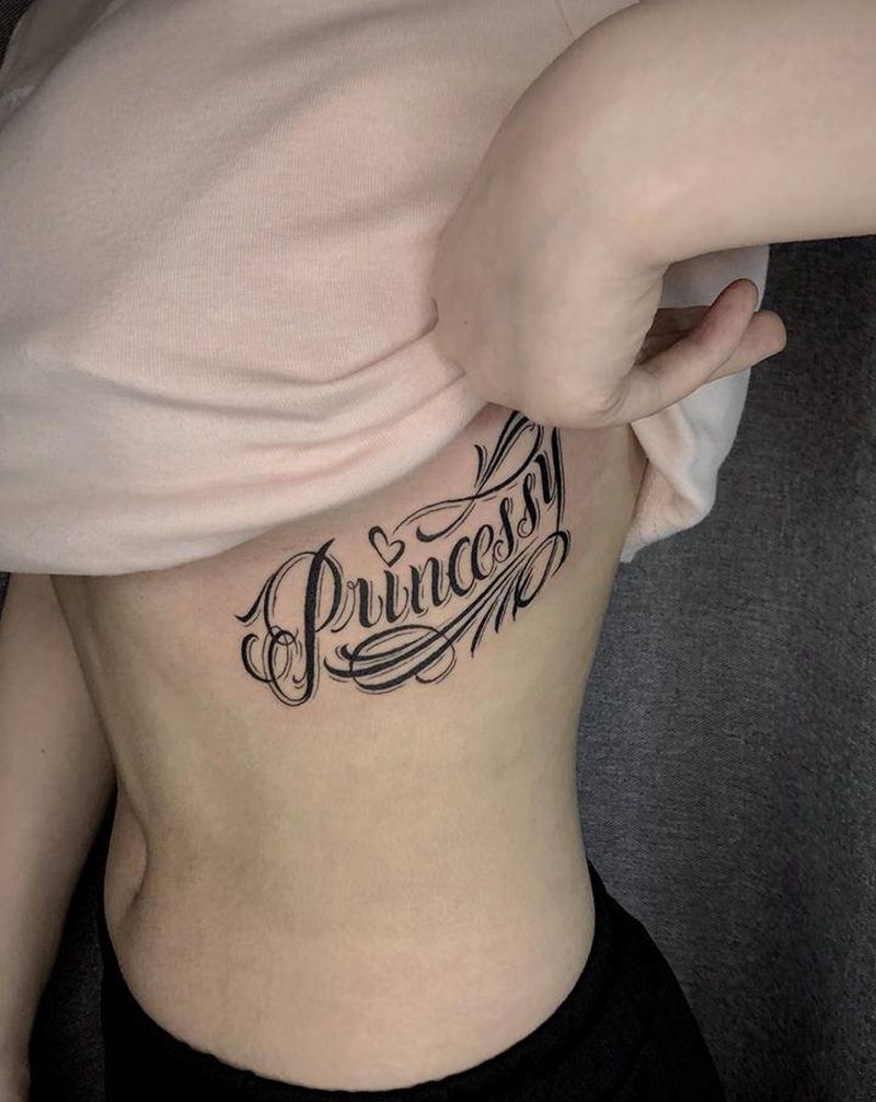 原创花体纹身图片_腹部花体字纹身图案