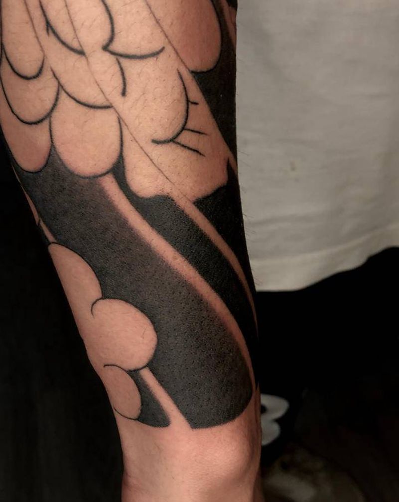 花臂进度纹身图片_手臂老传统老传统花臂纹身图案