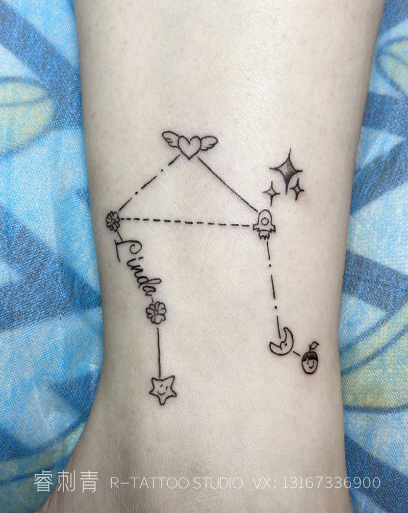 星座图纹身图片_手臂脚部纹身图案
