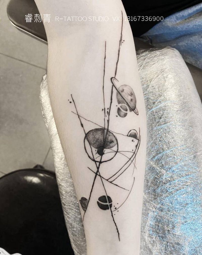 抽象星球纹身图片_手臂纹身图案