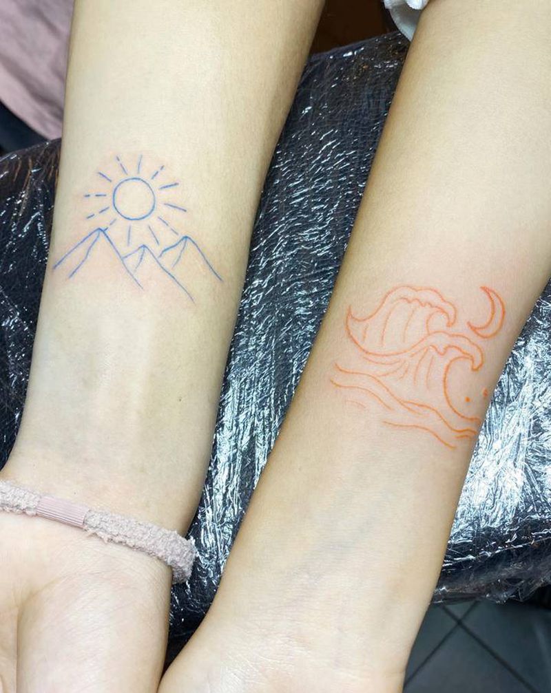 山海纹身图片_手臂纹身图案