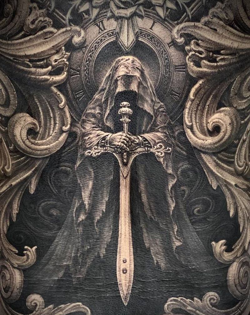 <守护-最后的审判>纹身图片_背部欧美写实死神纹身图案