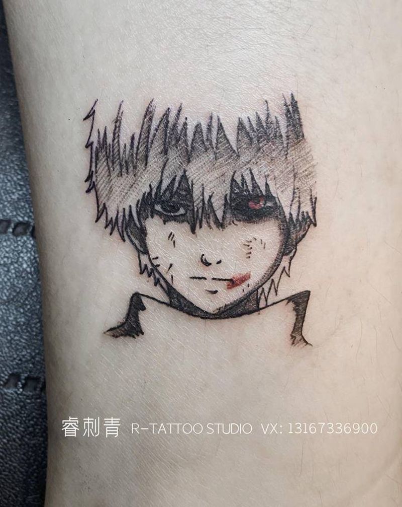 东京食尸鬼纹身图片_腿部纹身图案