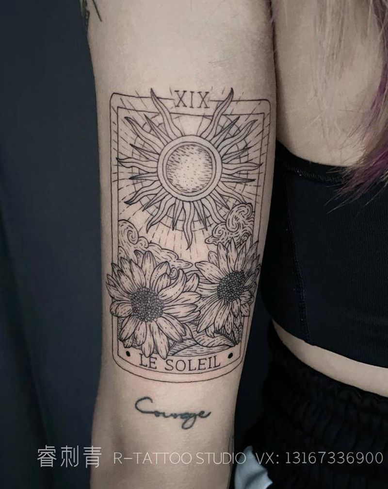 版画风格纹身图片_手臂几何纹身图案