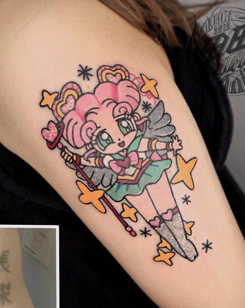 美少女战士纹身图片_手臂Old School纹身图案