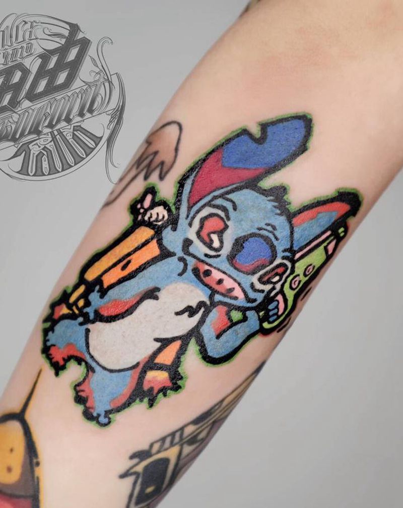 史迪仔纹身图片_手臂Old School纹身图案