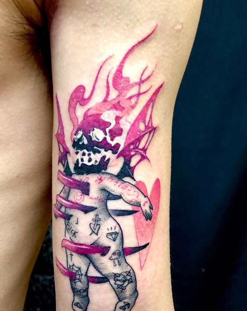 点刺纹身图片_手臂点刺纹身图案