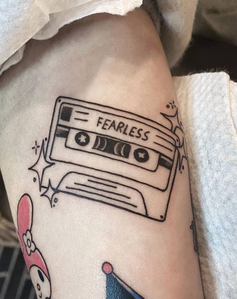 磁带纹身图片_手臂纹身图案