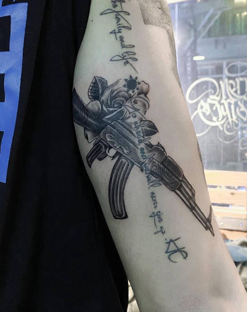 Ak47纹身图片_手臂纹身图案