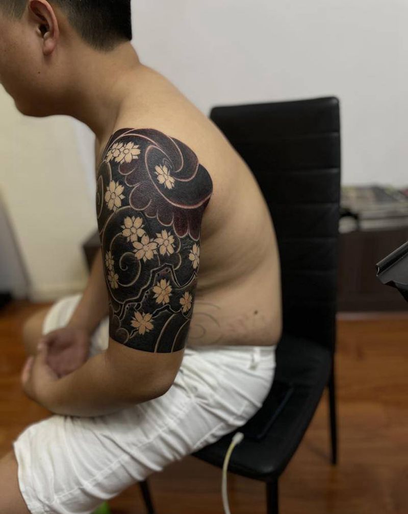 大臂老传统纹身图片_手臂老传统纹身图案