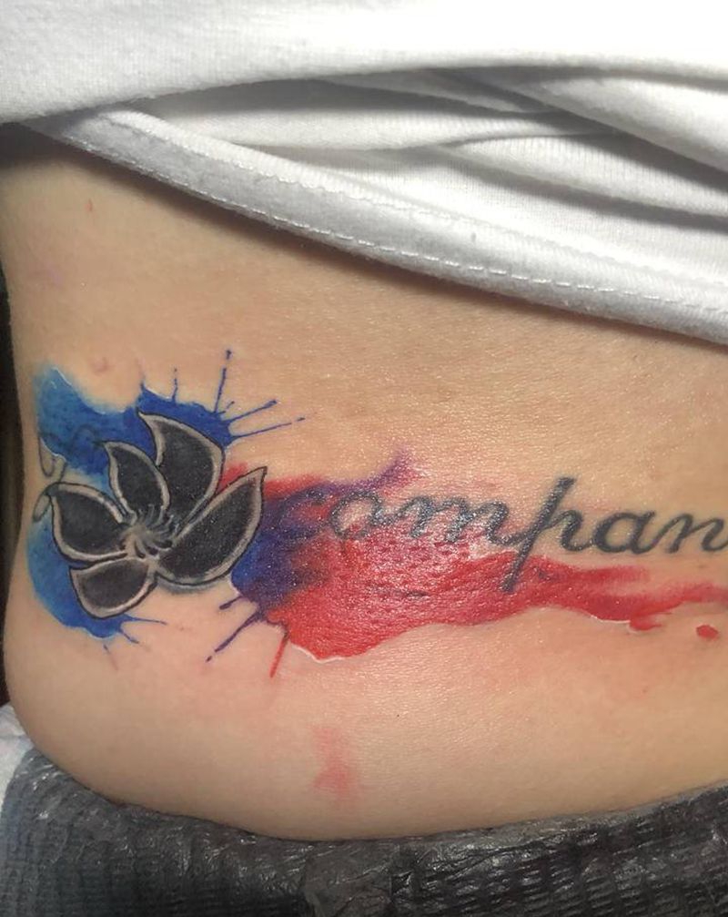 老图修改纹身图片_腰部水彩纹身图案