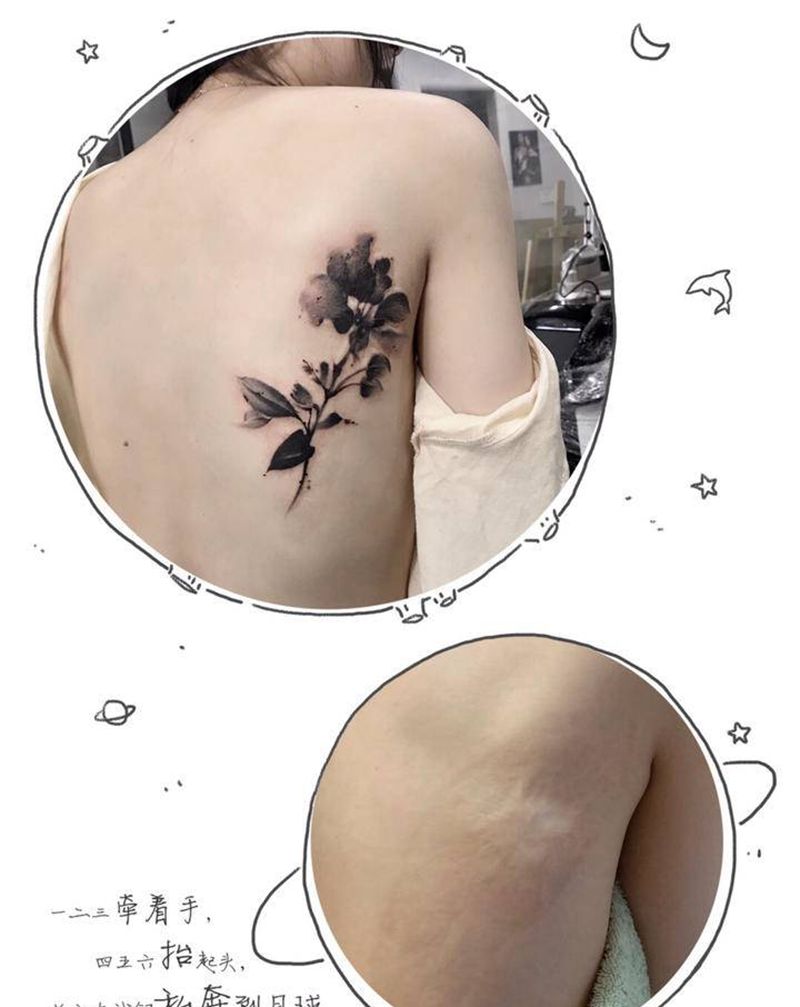 遮盖作品纹身图片_胸部背部纹身图案