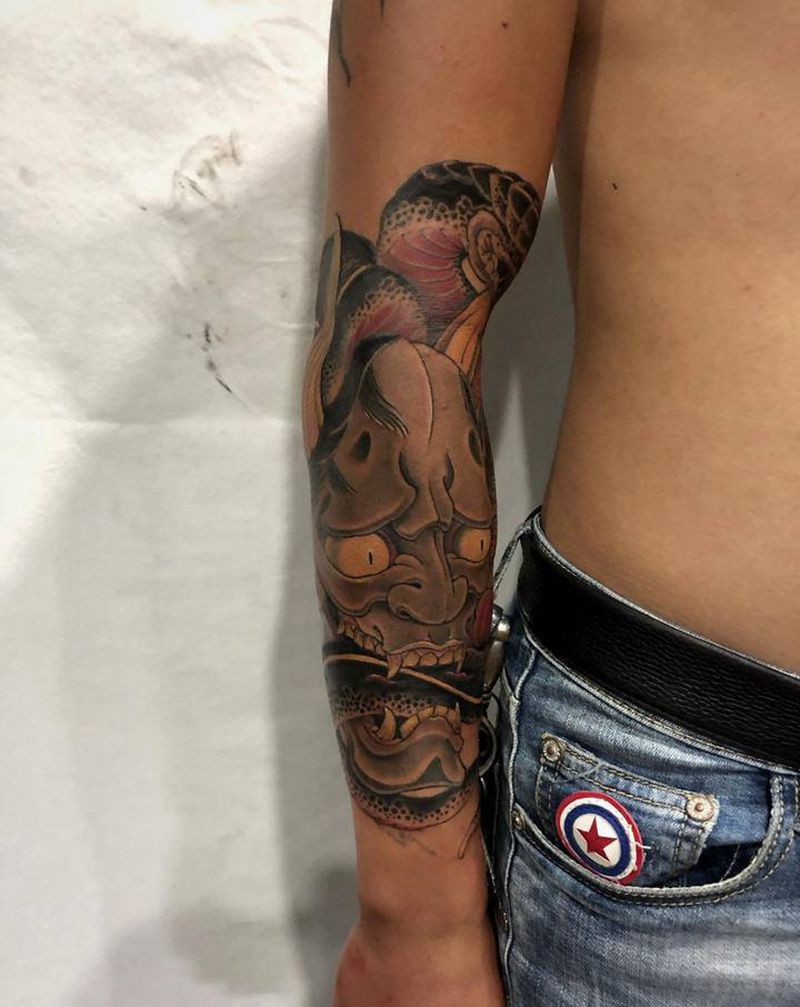 怨念纹身图片_手臂老传统纹身图案