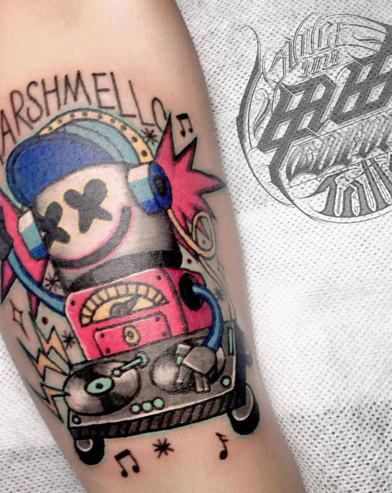 棉花糖2号纹身图片_手臂Old School纹身图案