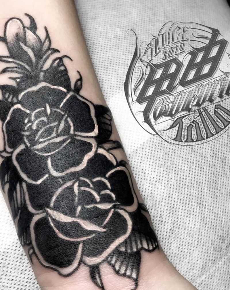 Old school花朵纹身图片_手臂Old School纹身图案