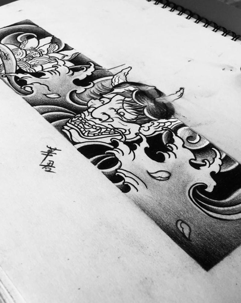 臂环手稿纹身图片_手臂纹身图案